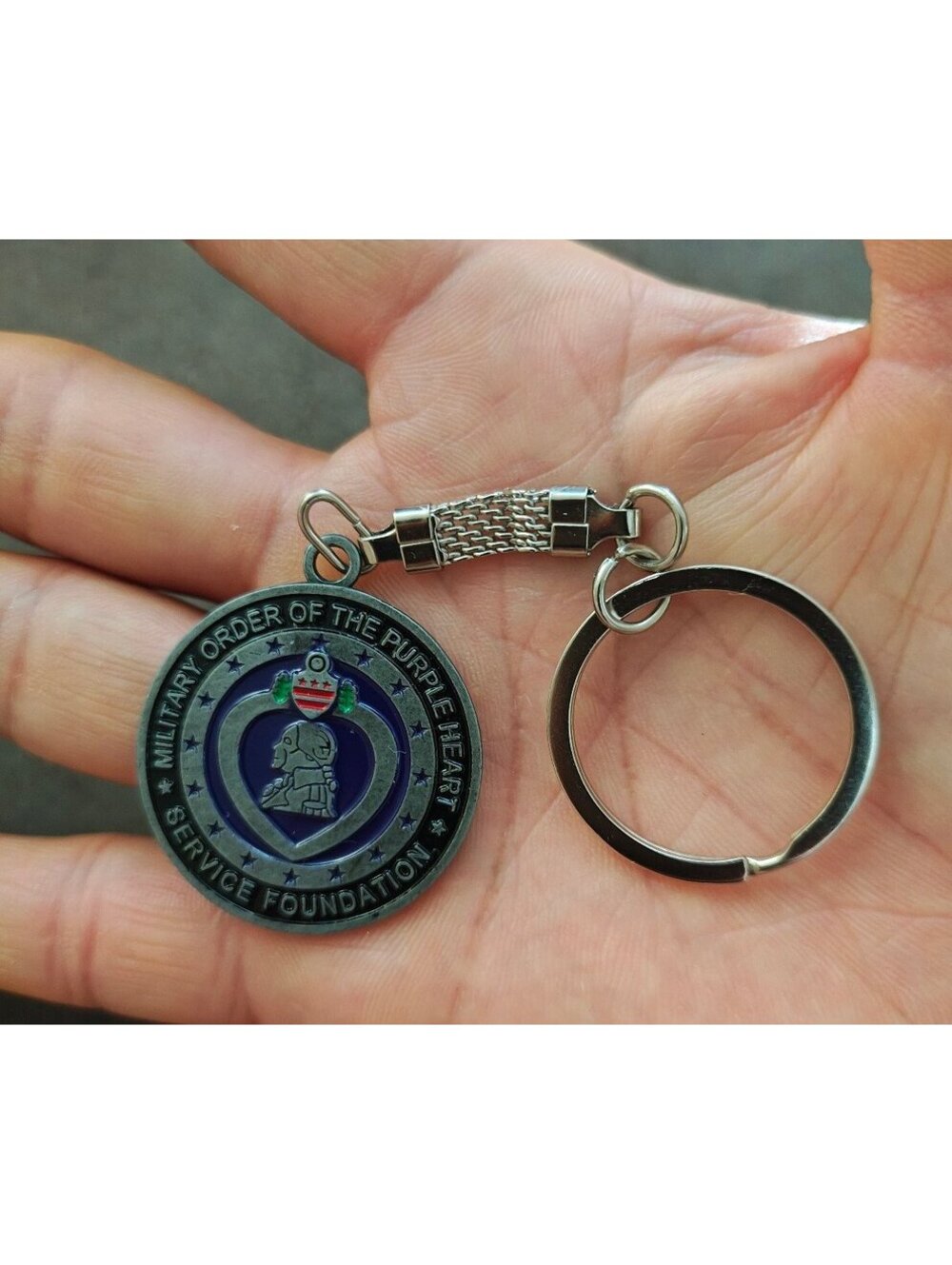 Vintage Military Order Of the Purple Heart Service Foundation Keychain